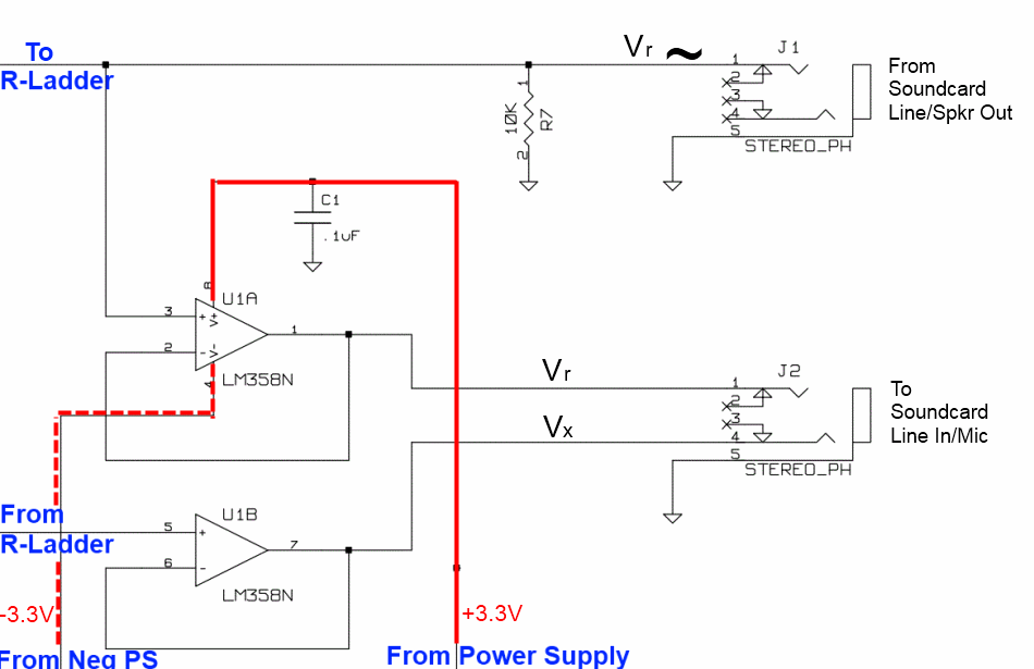 Opamps and I/Oschematic